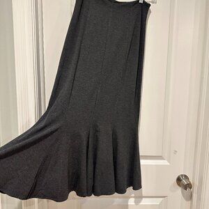 VNTG 90’s Mephisto Elegant Heather Gray Maxi Skirt w/Trumpet Hemline, Size L